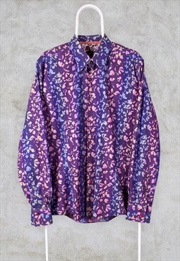 1 Like No Other Patterned Floral Shirt Purple XL