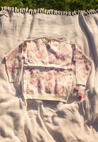 PINK LEOPARD PRINT LIGHT KNIT JUMPER