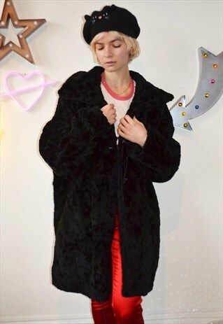 VINTAGE 80'S FAUX FUR COAT