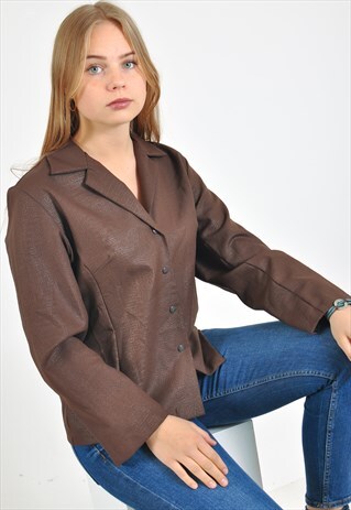 VINTAGE BLAZER JACKET IN BROWN