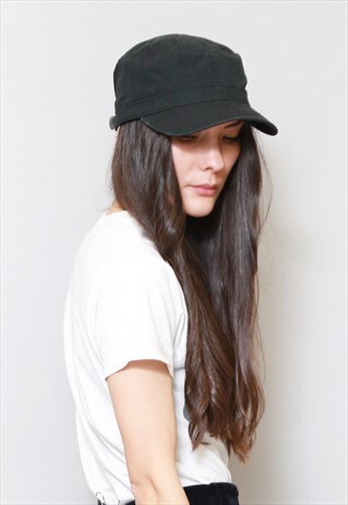 VINTAGE STYLE SOFT BLACK COTTON ARMY HAT