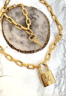 Louis Vuitton Padlock Necklace with key bracelet 