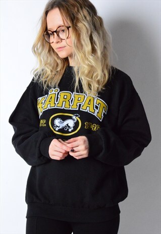VINTAGE 90S BLACK HOCKEY SWEATSHIRT