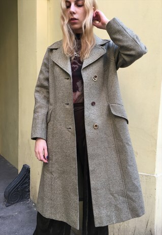 VINTAGE 90' OLDSCHOOL AMAZING CASUAL BEIGE UNIQUE COAT