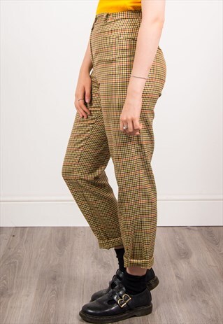 VINTAGE 90'S DOGTOOTH CHECKED PATTERN TROUSERS
