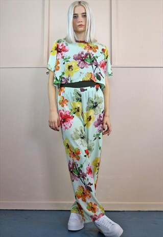 TROUSERS & BOX TOP CO-ORDINATES IN FLOWER PRINT