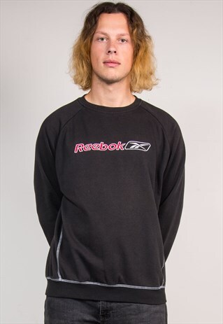 VINTAGE 90'S BLACK REEBOK SWEATSHIRT JUMPER