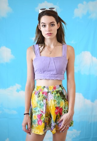 VINTAGE 90'S MULTI-COLOURED FLORAL PRINT SUMMER SHORTS