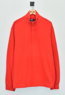 Vintage Ralph Lauren Quarter Zip Sweatshirt Red XXLarge