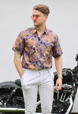 L. SNOW VINTAGE ART DECO LIGHTWEIGHT SHORT SLEEVE SHIRT