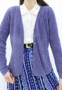 90s Vintage Purple Cardigan
