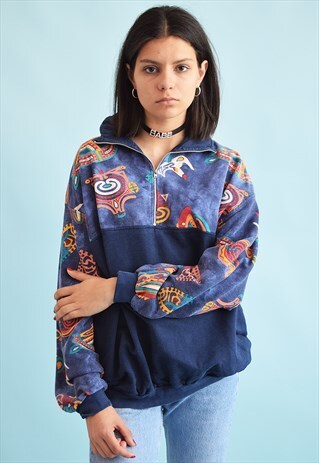 80'S RETRO ATHLEISURE SPORTS OVERSIZED SWEATSHIRT JUMPER TOP