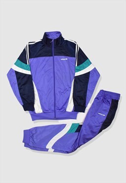 Vintage 90s Adidas Embroidered Logo Full Tracksuit in Purple