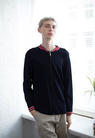 VINTAGE 90'S MINIMALIST Y2K NAVY CARDIGAN