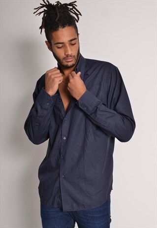 VINTAGE HUGO BOSS 90'S LONG SLEEVE SHIRT BLUE