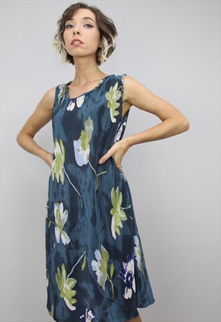 VINTAGE 90S SUMMER FLORAL PATTERNED DRESS