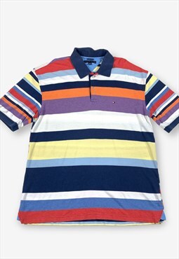 Vintage tommy hilfiger striped polo shirt multi 2xl BV16703