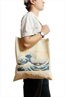 Hokusai: The Great Wave off Kanagawa Canvas Tote Bag Vintage