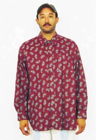 90S SKATER PAISLEY PATTERN CHAMOIS FLANNEL SHIRT XL