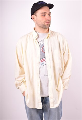 YVES SAINT LAURENT MENS VINTAGE SHIRT XL YELLOW 90S
