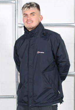 Vintage Berghaus Jacket in Navy Windbreaker Rain Coat Large