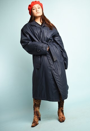 VINTAGE 80S RETRO ATHLEISURE PUFFER WINTER LONGLINE COAT MAC