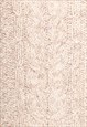 BEIGE CABLE KNIT WOOL OVERSIZED JUMPER