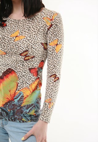 90S VINTAGE KENZO JUNGLE BUTTERFLIES TOP 525