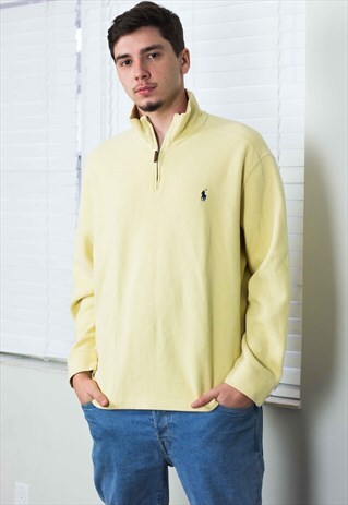 VINTAGE POLO RALPH LAUREN 1/4 ZIP JUMPER SWEATSHIRT XL 19.6