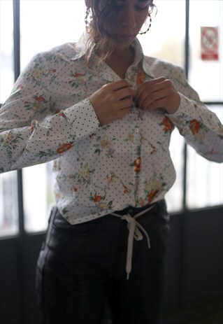 VINTAGE DOLCE & GABANNA FLORAL PRINT TAILORED PARTY SHIRT