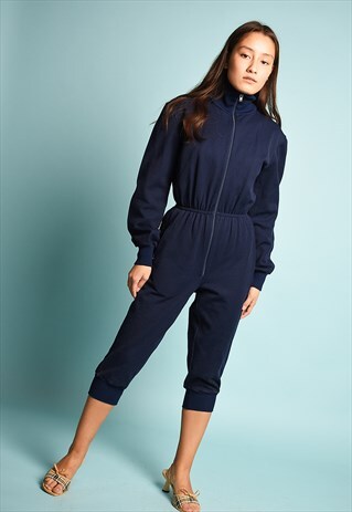 VINTAGE 70'S RETRO ATHLEISURE SPORTS CAPRI JUMPSUIT ONEPIECE