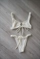 ECRU RUCHED BIKINI TOP