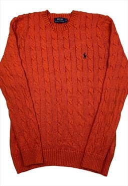 Polo Ralph Lauren Vintage Burnt Orange Cable Knit Sweater