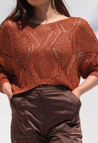 TERRACOTTA METALLIC SWEATER