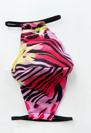 PINK ZEBRA FACE MASK COVERING
