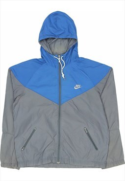 Nike 90's Lightweight Swoosh Zip Up Windbreaker Large Blue