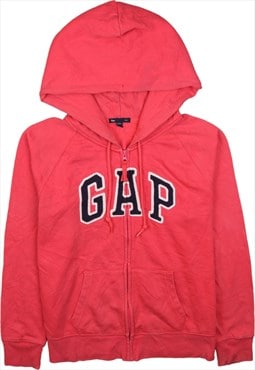 Vintage 90's Gap Hoodie Spellout Full Zip Up Pink Large