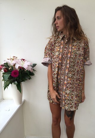 CRAZY PATTERN OVERSIZED UNISEX RETRO VINTAGE FESTIVAL SHIRT