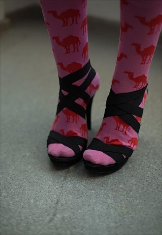 VINTAGE 90'S BLACK STRIPES HIGH HEELS