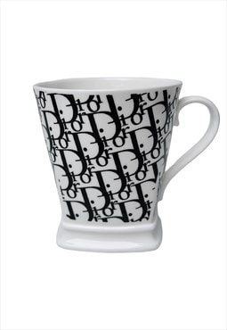 Christian Dior Mug Cup Monogram Logo Black White 