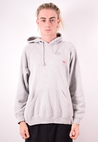 LEVI'S MENS VINTAGE HOODIE SWEATER LARGE GREY 90S