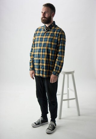 LONG SLEEVE PLAID SHIRT / MENS FALL BUTTON UP