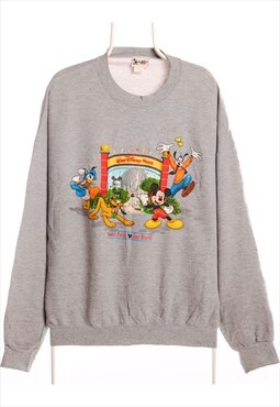 Vintage 90's Disney Sweatshirt Disneyland Mickey Mouse Grey 