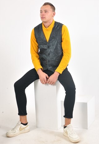 VINTAGE 90'S REAL LEATHER VEST