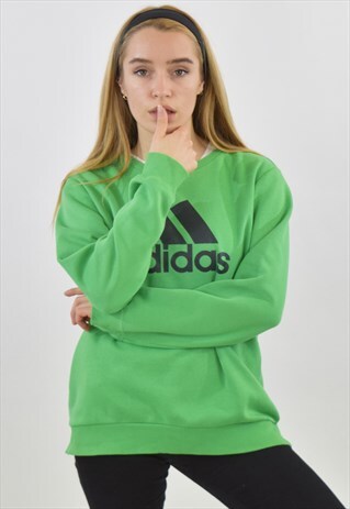 VINTAGE 90S GREEN ADIDAS SWEATSHIRT JUMPER