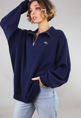 VINTAGE RETRO OVERSIZED LACOSTE 1/4 ZIP SWEATSHIRT