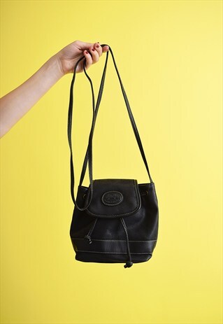 90'S RETRO LEATHER SHOULDER BAG PACK RUCKSACK