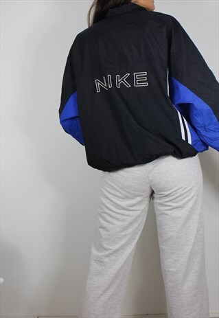 VINTAGE RARE NIKE SHELL TRACK JACKET W SPELL OUT BACK