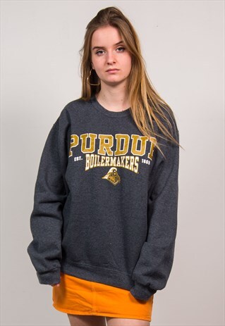 VINTAGE 90'S DARK GREY PURDUE BOILERMAKERS SWEATSHIRT