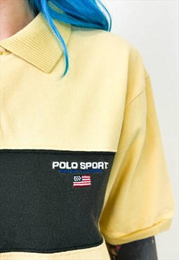 Vintage 90s POLO SPORT yellow polo shirt 